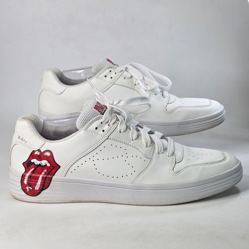 Mark Nason X The Rolling Stones Skechers White Leather Sneakers Men's 13 210748